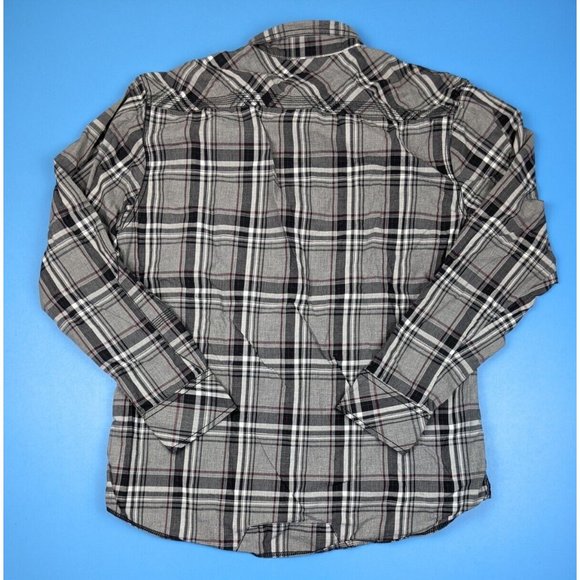 Buckle Shirts Buckle Bke Mens Plaid Athletic Fit Long Sleeve Button Up Shirt Grey Plaid Xl